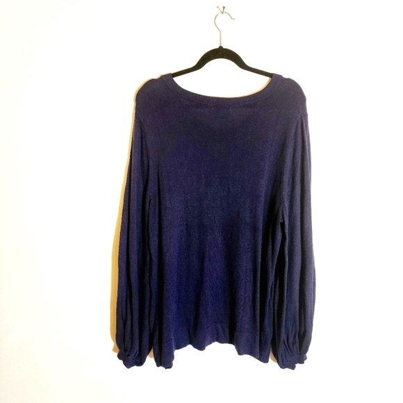AVA & VIV Women's Size X Navy Blue V-neck Thin X-long Super Comfy Sweater - Picture 2 of 2